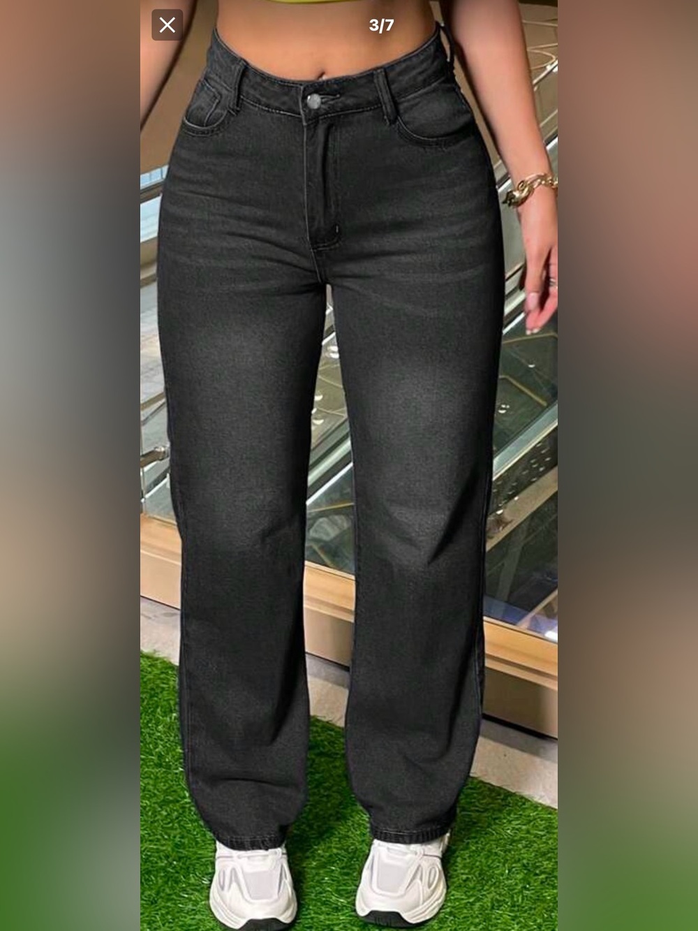 SHEIN Black High-Waist Flare Wide-Leg Jeans
